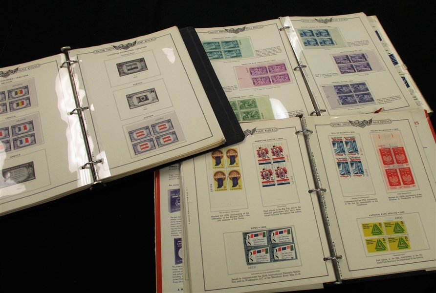 USA Plate Block Collection in 3 Minkus Binders - OFFICE PICKUP ONLY!