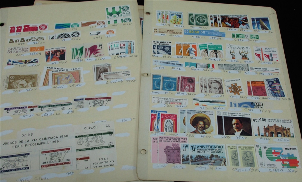 Mexico Group of MNH Stamps, Sets, and Souvenir Sheets (Owner's SCV $420)