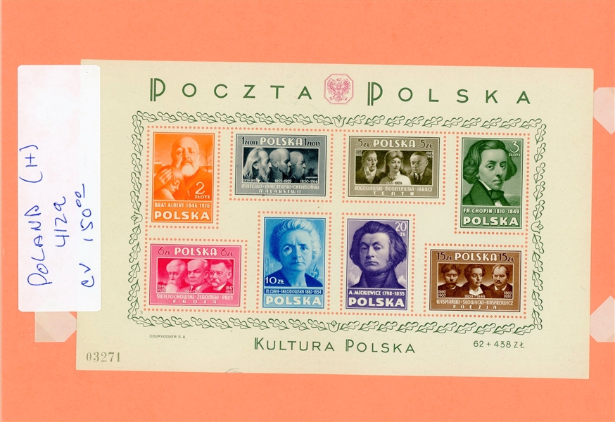 Poland Accumulation of Souvenir Sheets and Stamps - Some Better (Est $150-250)