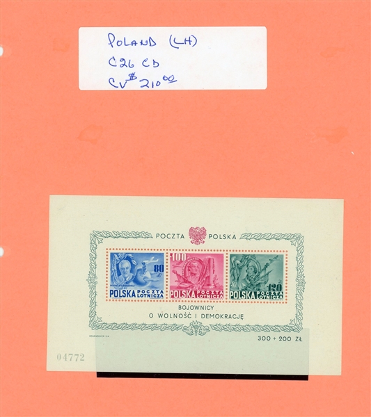 Poland Accumulation of Souvenir Sheets and Stamps - Some Better (Est $150-250)