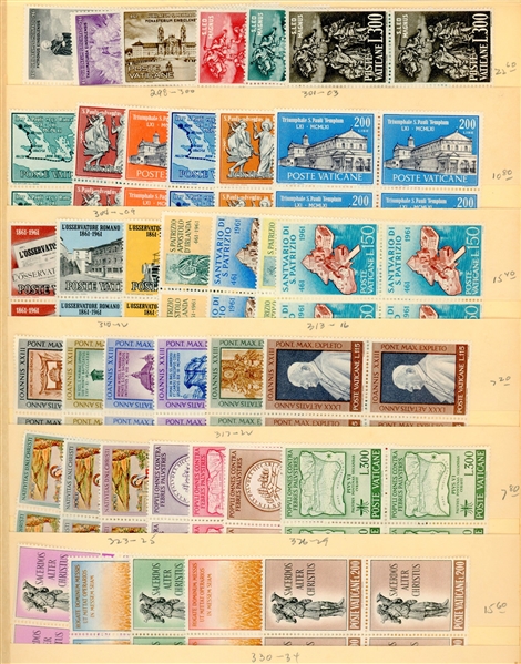 Vatican City Accumulation of Singles, Blocks, and Souvenir Sheets (Owner's SCV $468)