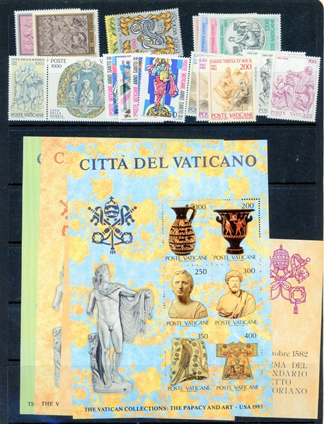 Vatican City Accumulation of Singles, Blocks, and Souvenir Sheets (Owner's SCV $468)