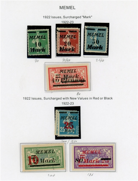 Memel Collection on Album Pages (Est $80-120)
