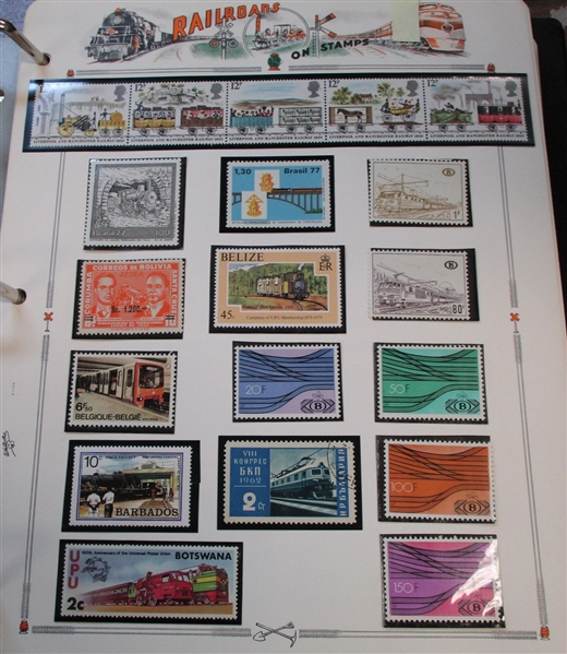 Worldwide Train Topical Collection on White Ace Pages in 2 Binders (Est $150-200)
