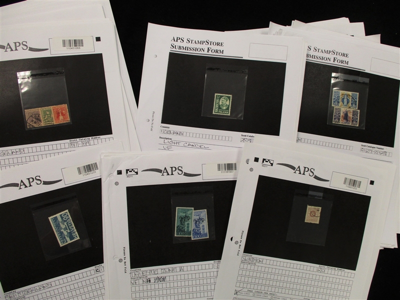 Group of Foreign Stamps and Booklets on APS Stampstore Pages (Est $600-800)