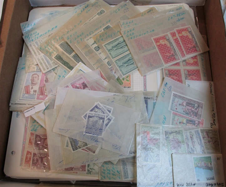 Foreign Mixed Lot in a Pizza Box  (Est $250-350)