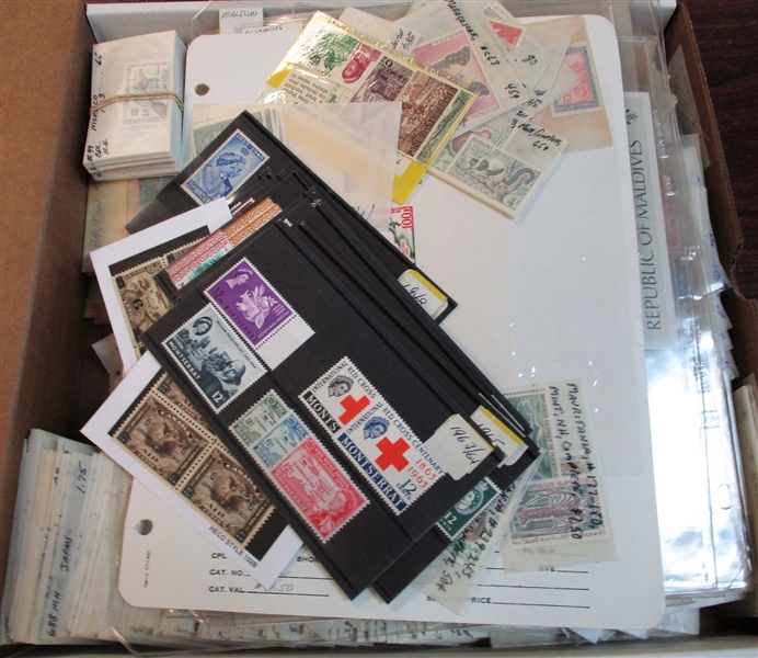 Foreign Mixed Lot in a Pizza Box  (Est $200-300)
