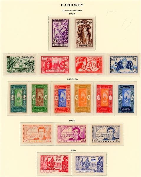Dahomey 1901-41 MNH/MH Collection on Scott Specialty Pages (Est $60-90)