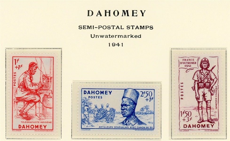Dahomey 1901-41 MNH/MH Collection on Scott Specialty Pages (Est $60-90)