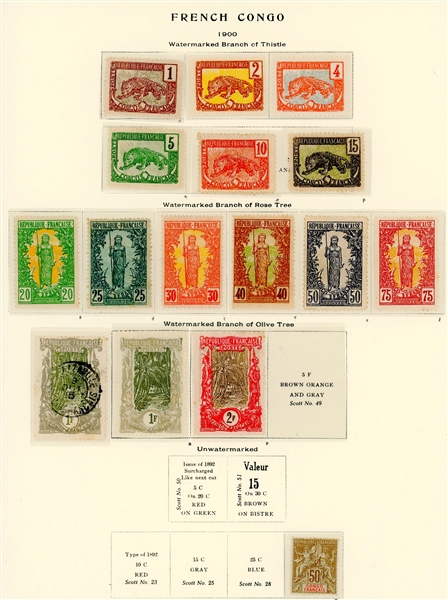 French Congo 1891-1900 Mint Collection on Scott Specialty Pages (Est $40-60)