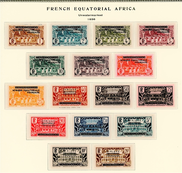 French Equatorial Africa Mint Collection to 1958 on Scott Specialty Pages (Est $450-600)