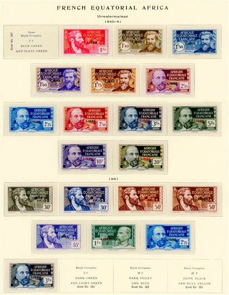 French Equatorial Africa Mint Collection to 1958 on Scott Specialty Pages (Est $450-600)