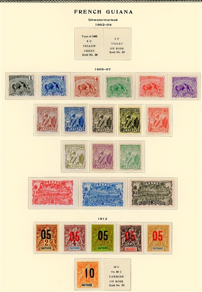 French Guiana Mint Collection to 1947 on Scott Specialty Pages (Est $90-120)