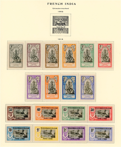 French India Mint Collection to 1952 on Scott Specialty Pages (Est $180-250)