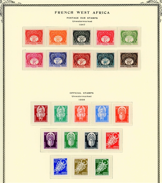 French West Africa Mint Collection to 1959 on Scott Specialty Pages (Est $90-120)