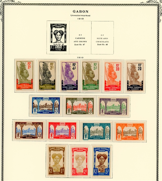 Gabon Mint Collection to 1933 on Scott Specialty Pages (Est $80-120)