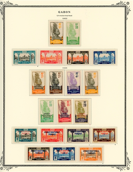 Gabon Mint Collection to 1933 on Scott Specialty Pages (Est $80-120)