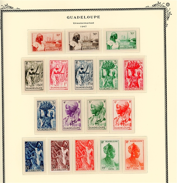 Guadeloupe Mint Collection to 1947 on Scott Specialty Pages (Est $150-200)