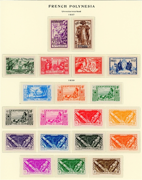 French Polynesia Mint Collection to 1958 on Scott Specialty Pages (Est $300-400)