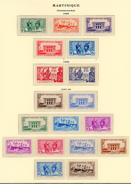 Martinique Mint Collection to 1947 on Scott Specialty Pages (Est $180-250)