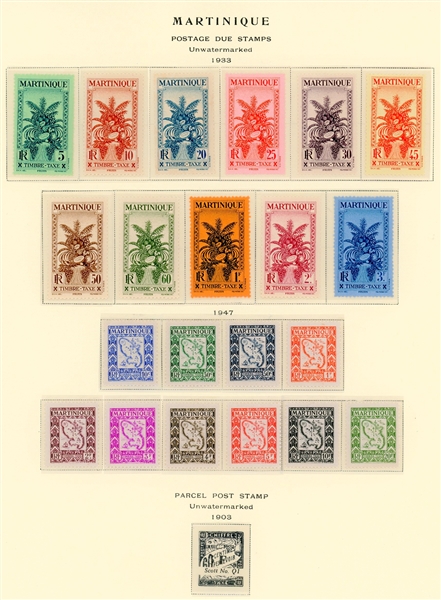 Martinique Mint Collection to 1947 on Scott Specialty Pages (Est $180-250)