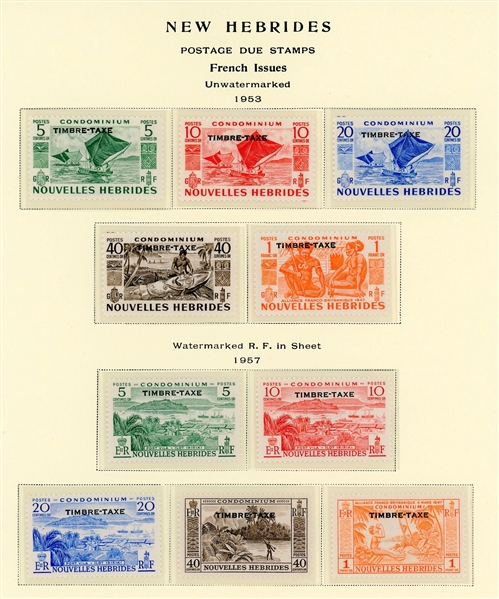 New Hebrides (French) Mint Collection to 1956 on Scott Specialty Pages (Est $275-350)