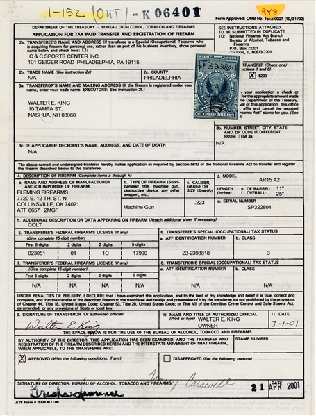 USA Scott RY8 on Document/License - Firearm Transfer (SCV $150)