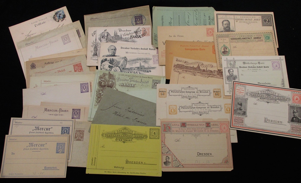 Hanover and Dresden Postal Stationery Accumulation (Est $100-150)