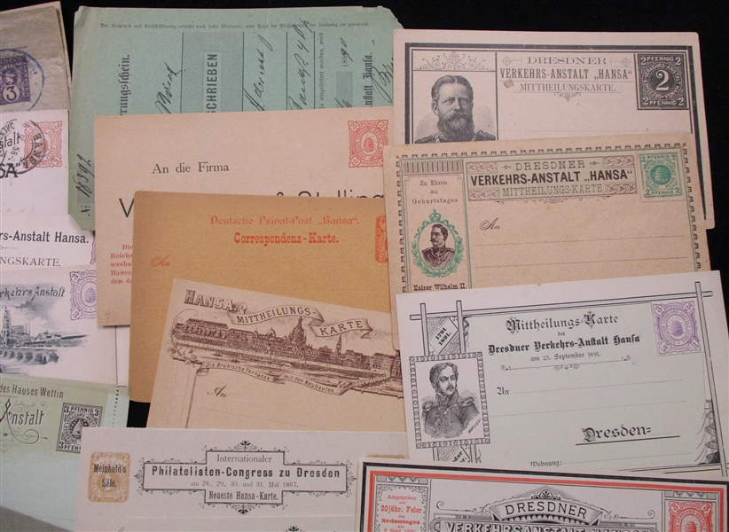 Hanover and Dresden Postal Stationery Accumulation (Est $100-150)
