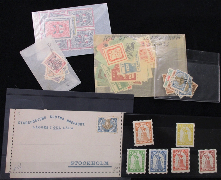 Sweden Locals Stamps and Covers (Est $35-50)