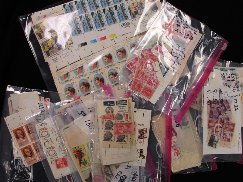 USA Scrap Postage Lot with Several Mint Sheets (Face $300)