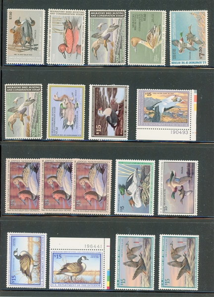 Federal Duck Stamps, MNH Accumulation (Face $217.50)