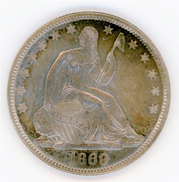 1869 Seated Liberty Half Dollar - AU