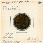 1863 Civil War Store Card Token - The Tea Store, Detroit (CV $150)
