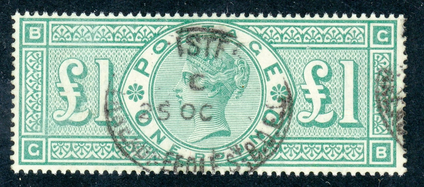 Great Britain Scott 124 Used, F-VF, 1891 £1 Victoria (SCV $800)