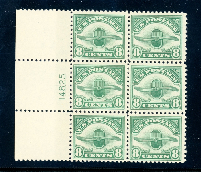 USA Scott C4 MNH Plate Block of 6, F-VF, 8c Airmail (SCV $300)
