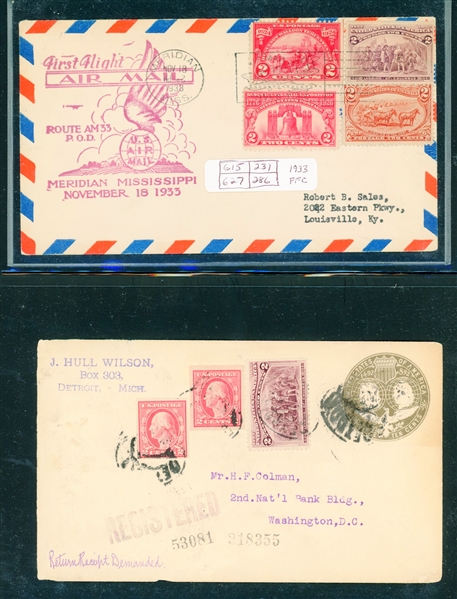 USA  - 18 Covers with Late Use 1893 Columbian Stamps (Est $75-100)