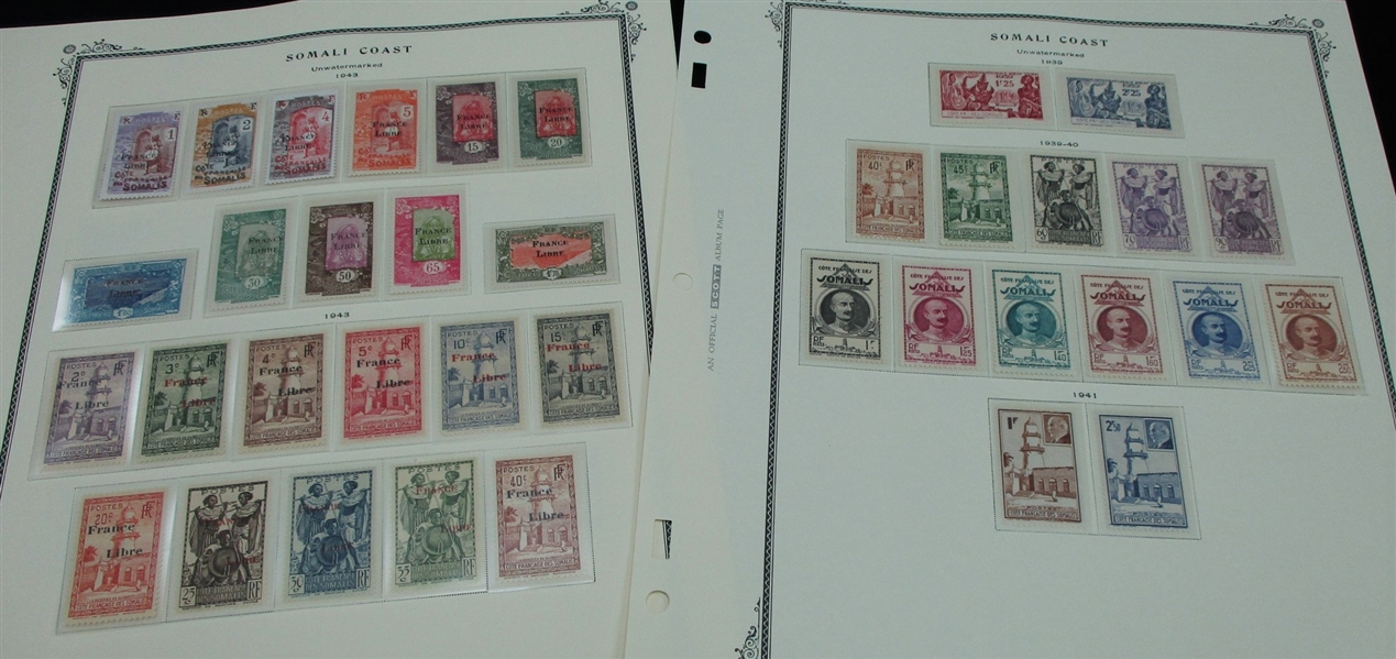 Somali Coast Wonderful Mint Collection on Scott Specialty Pages (Est $300-400)