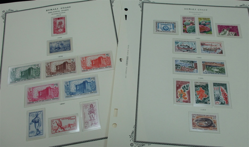 Somali Coast Wonderful Mint Collection on Scott Specialty Pages (Est $300-400)