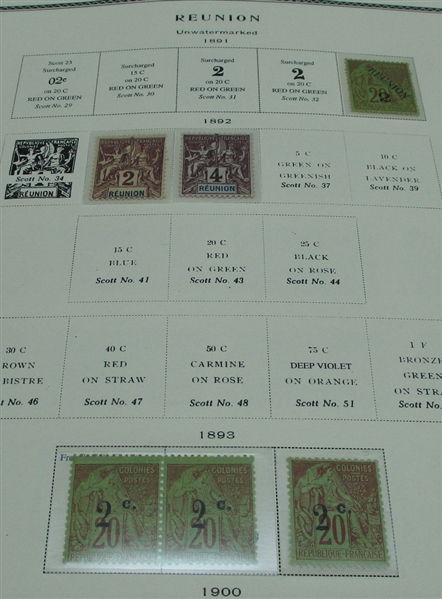 Reunion Wonderful Mint Collection on Scott Specialty Pages (Est $400-500)
