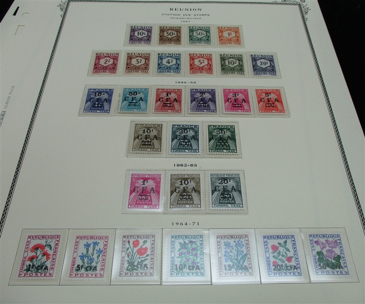 Reunion Wonderful Mint Collection on Scott Specialty Pages (Est $400-500)