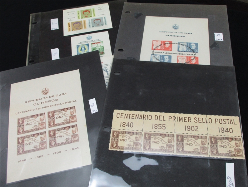 Cuba Souvenir Sheet and Large Item Accumulation (Owner's SCV $491)
