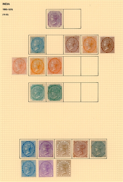 India Mint/Used Collection on Pages, Mainly 19th Century (Est $800-1000)