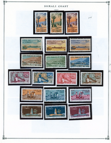 Somali Coast Mint Collection (1938-1958) on Pages (Est $100-150)