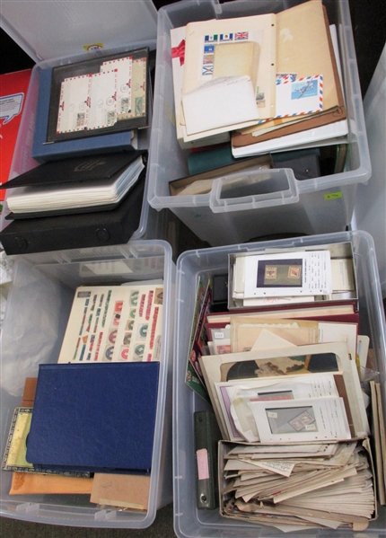 4 large Tubs of Philatelic Amazement - OFFICE PICKUP ONLY!