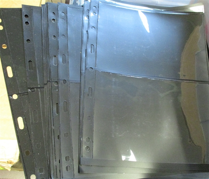 Black Stockpages (Qty 350), 2 Sided, 2 Pocket, Used (Est $100-150)
