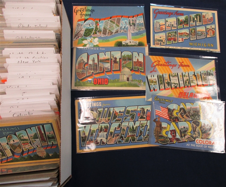 Group of Large Letter Postcards, over 300 (Est $150-200)