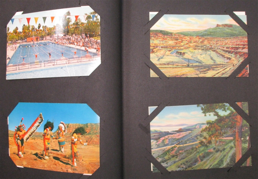 3 Vintage Postcard Albums Holding 400 Foreign and US Cards (Est $125-150)