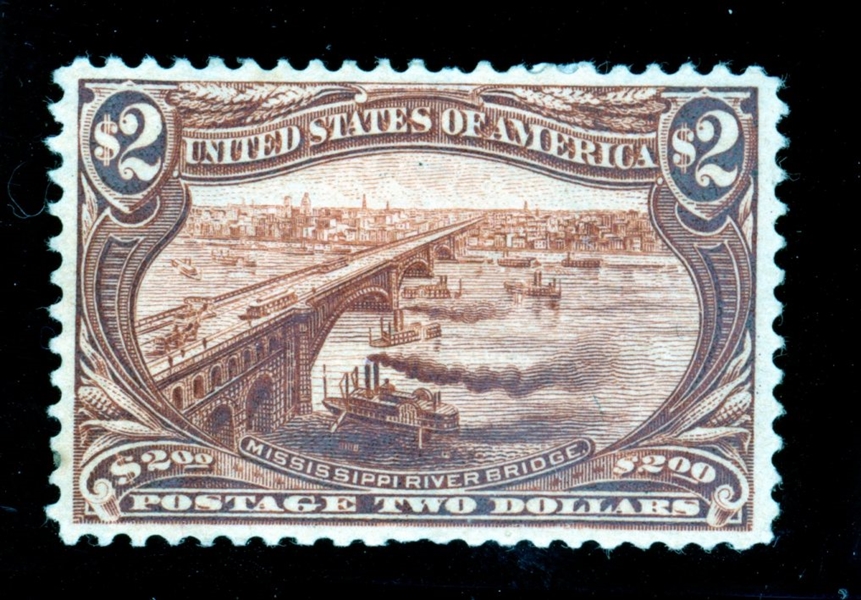 USA Scott 293 MH F-VF , $2 Trans-Miss with 2020 Crowe Certificate (SCV $1900)