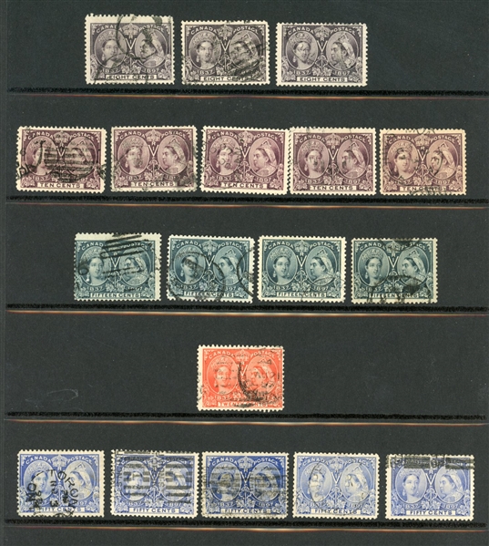 Canada Used Jubilees, 1/2c to 50c, Small Group (Est $500-700)